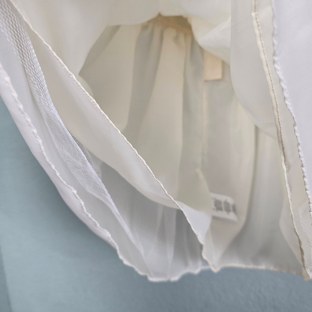Penelope Mack Special Occasion Dress Girls 2T Cream Gold Metallic Lace Rosette - Picture 7 of 12